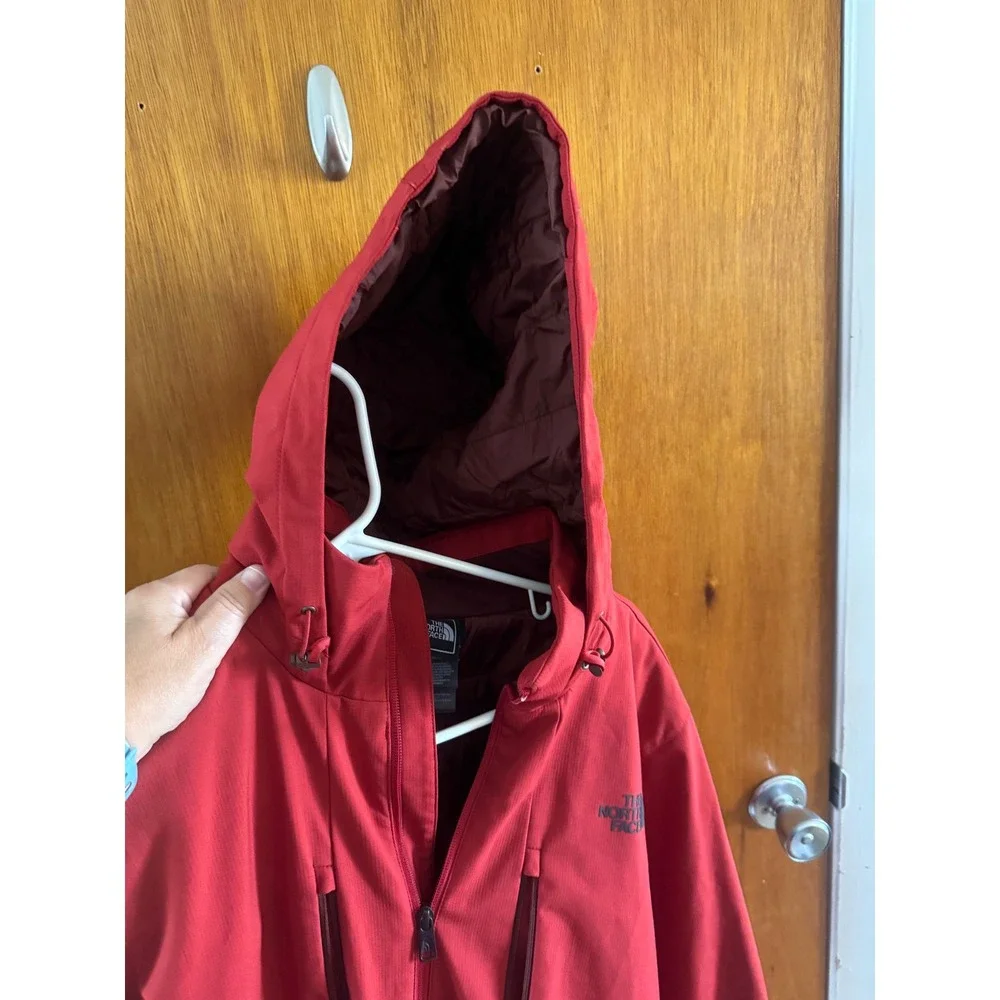 The North Face Mens Red Hooded Softshell Insulated Jacket Size Medium M
